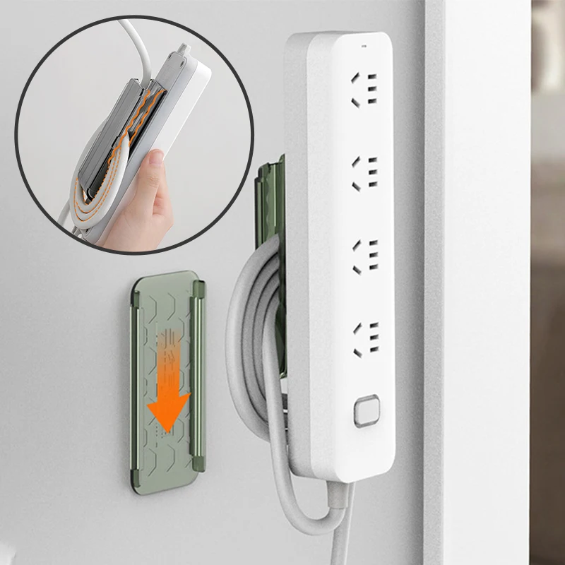 

Self-Adhesive Socket Fixer Organizer Plug Fixator Multifunctional Wall-mounted Socket Cable Wire Organizer Racks