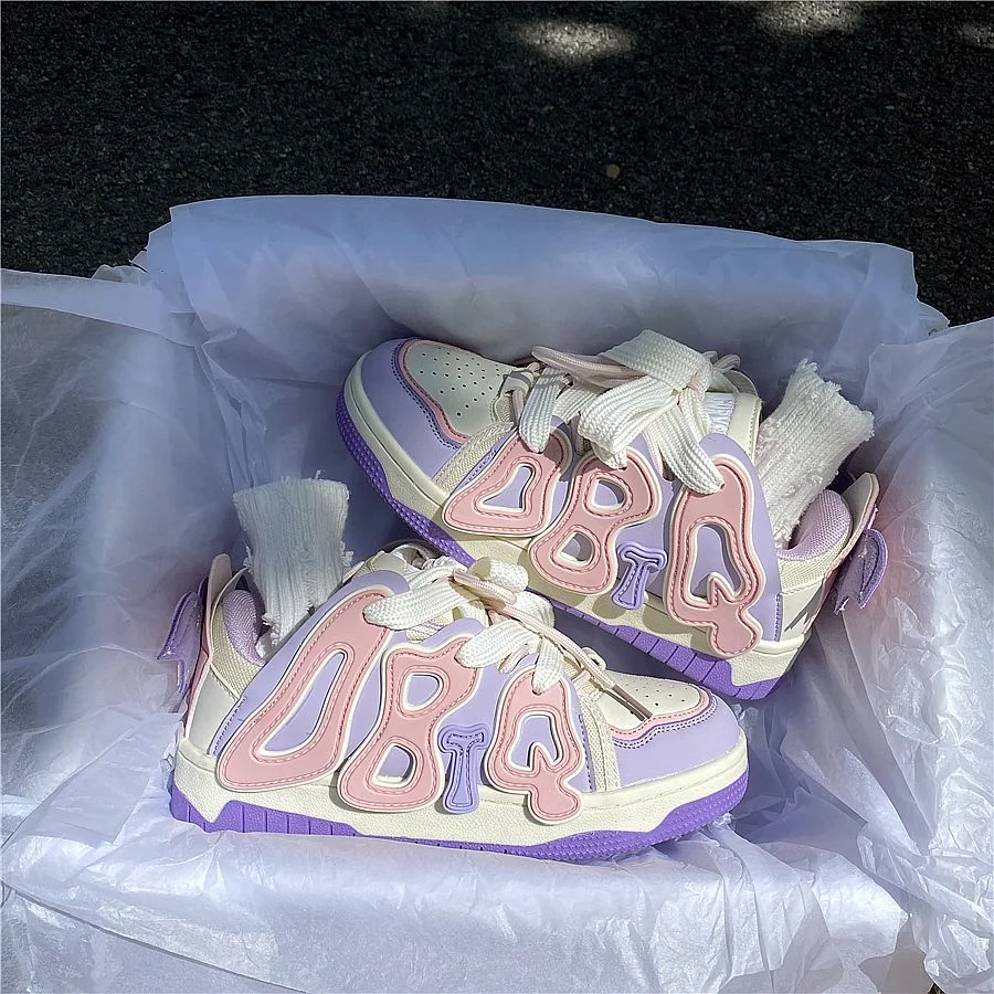 Женские кроссовки с графическим принтом на платформе в стиле хип-хоп