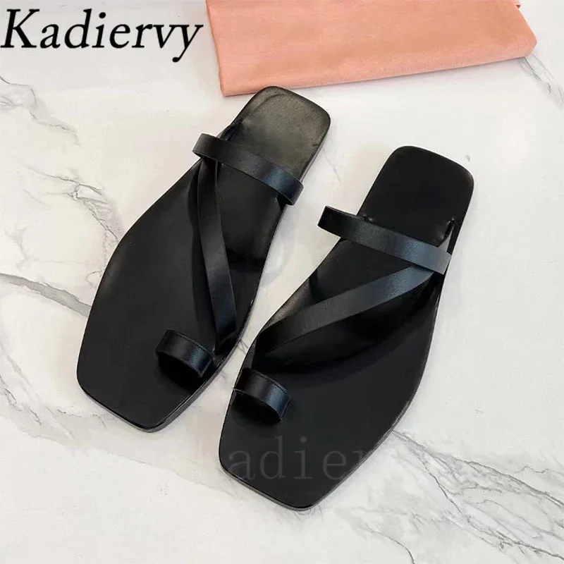 Шлепанцы женские из натуральной кожи сланцы Повседневная пляжная обувь