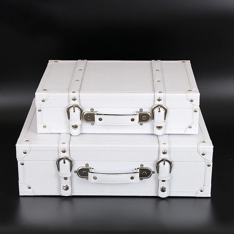 

white vintage style luggage