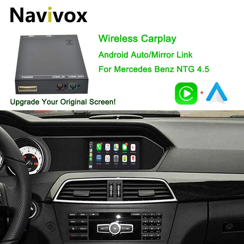 

Navivox 2 Din Carplay Box Smart Car Multimedia Wireless Carplay For Mercedes Benz A/C/E Class NTG 4.5 Android Auto Mirror Link