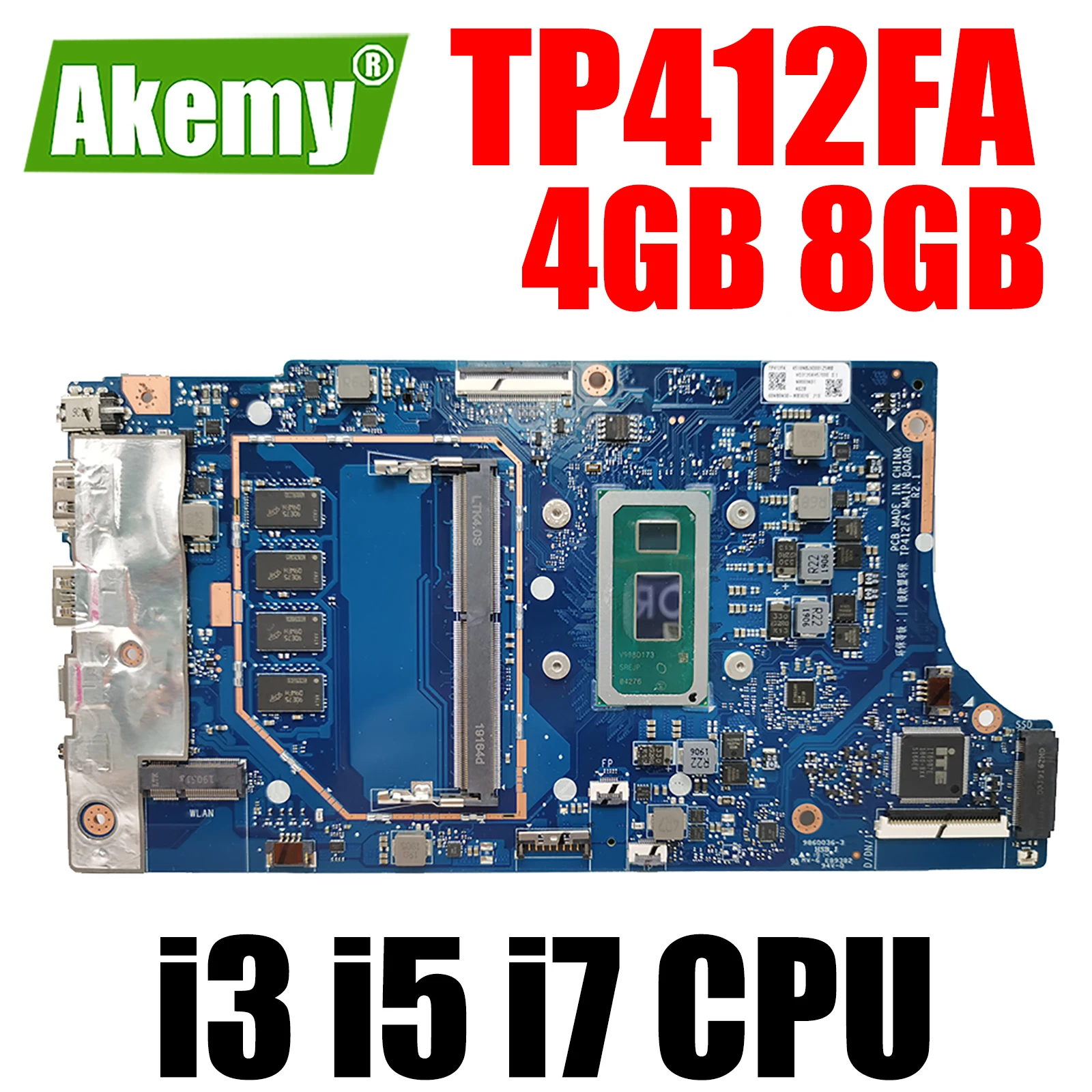 

For ASUS VivoBook Flip 14 TP412F TP412FA Notebook Motherboard Mainboard TP412FA Notebook Motherboard i3 i5 i7 CPU 4GB 8GB RAM