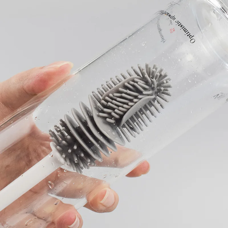 

Silicone Cup Brush Glass Cleaner Cup Scrubber Bottle Glass Cup Cleaning Brush Kitchen Cleaning Tool Long Handle Cleaning Brush