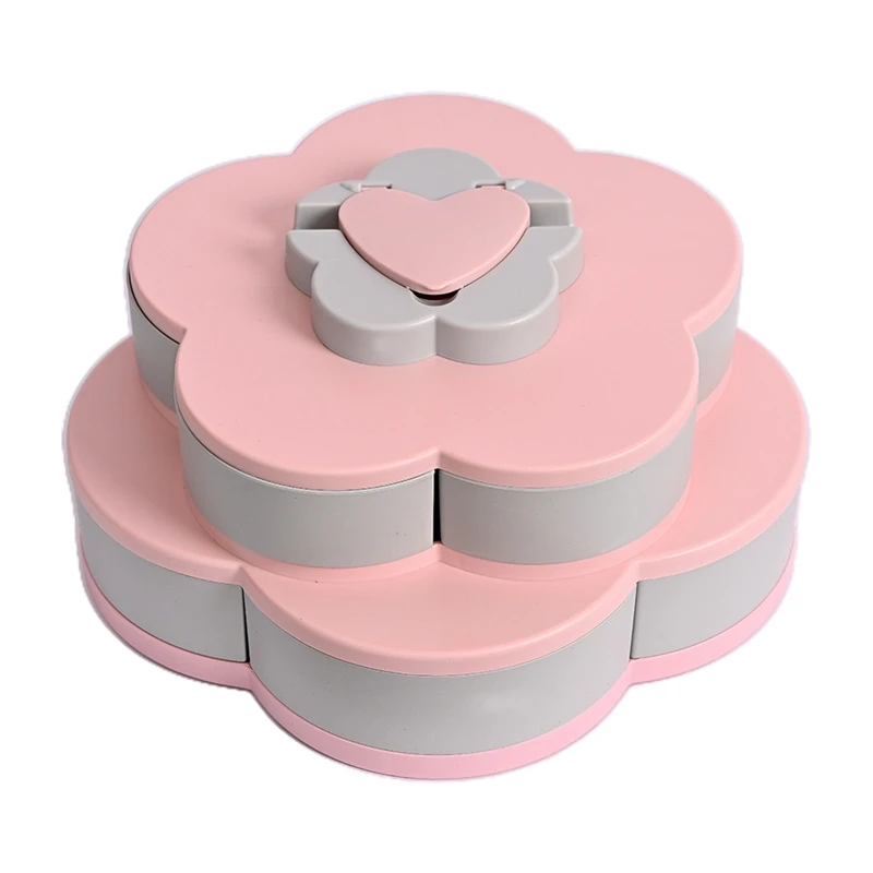 

Snacks Storage Tray Rotating Candy Box Snack Tray for Dried Fruits, Nuts, Olives