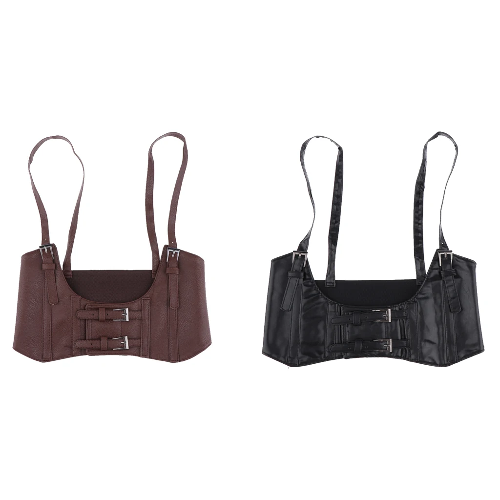 

Women Sexy Leather Elastic Wide Band Waist Belt Waspie Corset Cinch Underbust