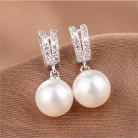 new fashion baroque v shaped earrings for women creative design pearl wedding party jewelryc2695
