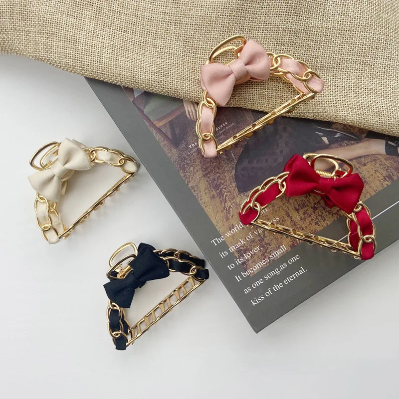 

Metal Crab Hair Clip Hollow Out Bow Tie Hair Accessories for Women Back of Head Clip Clips Claw New Headwear Apparel