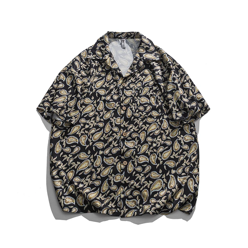 

2022 summer new Japanese men's floral shirts loose casual short-sleeved shirts men's brand clothes