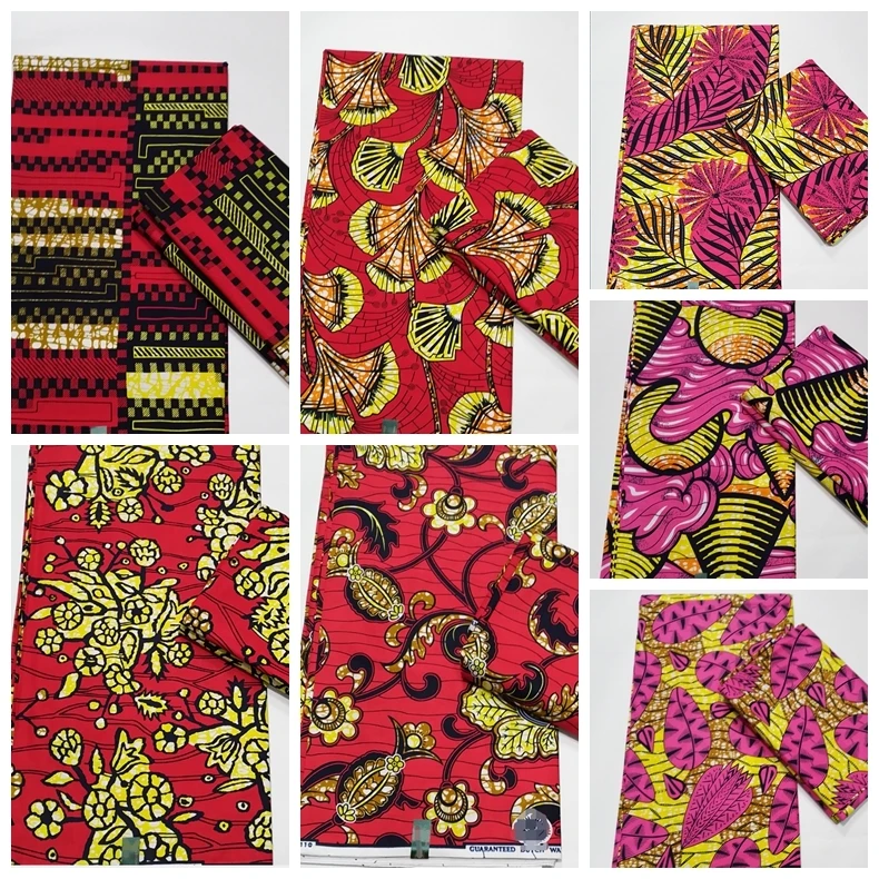 

2023 High Quality African Ankara Real Wax Fabric Veritable Guaranteed Batik Wax 100% Cotton Nigerian Style Soft Pagne For Dress