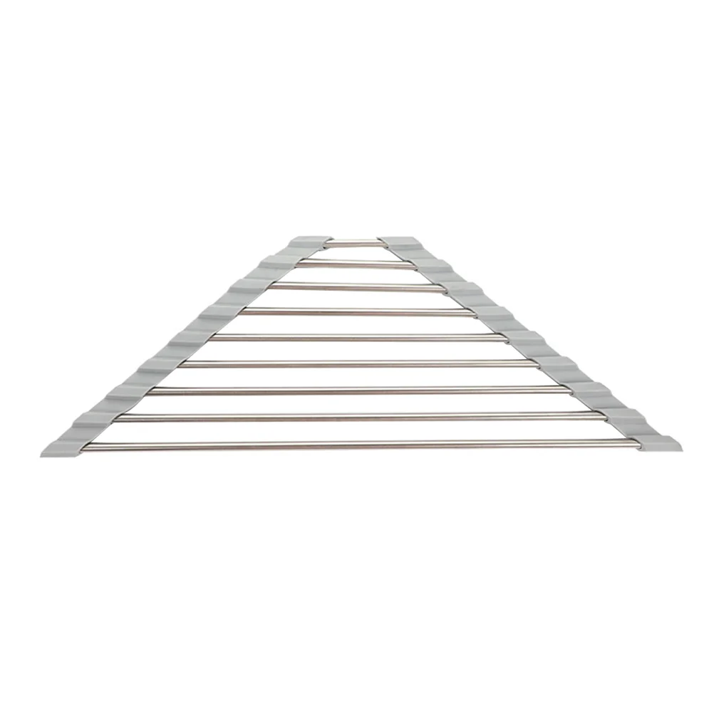

Sink Corner Drying Rack Triangular Sponge Holder Sink Roll-up Drying Rack