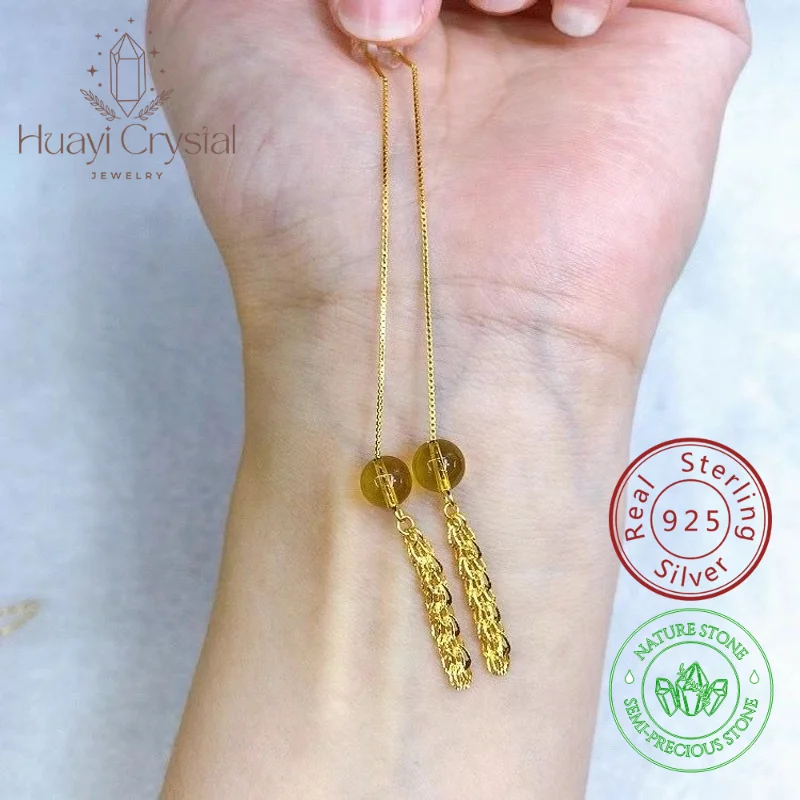 

Card 6mm Natural Blueprint Phoenix Tail Ear Wires S925 Sterling Silver Fashionable and Versatile