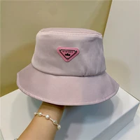 blank summer soft satin bucket hat for women 2022 new light thin fisherman hat foldable metal patch sun protective hat