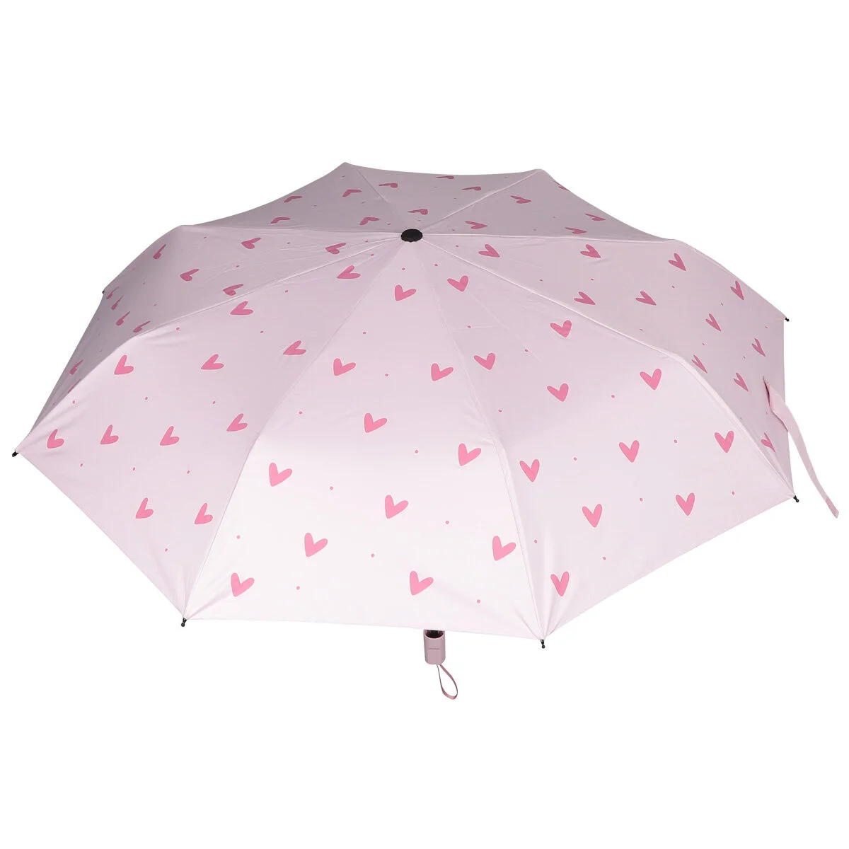 

Heart Pattern Sunshade Umbrella Durable Practical UV-Resistant Sunshade Folding Umbrella for Outside (Pink)