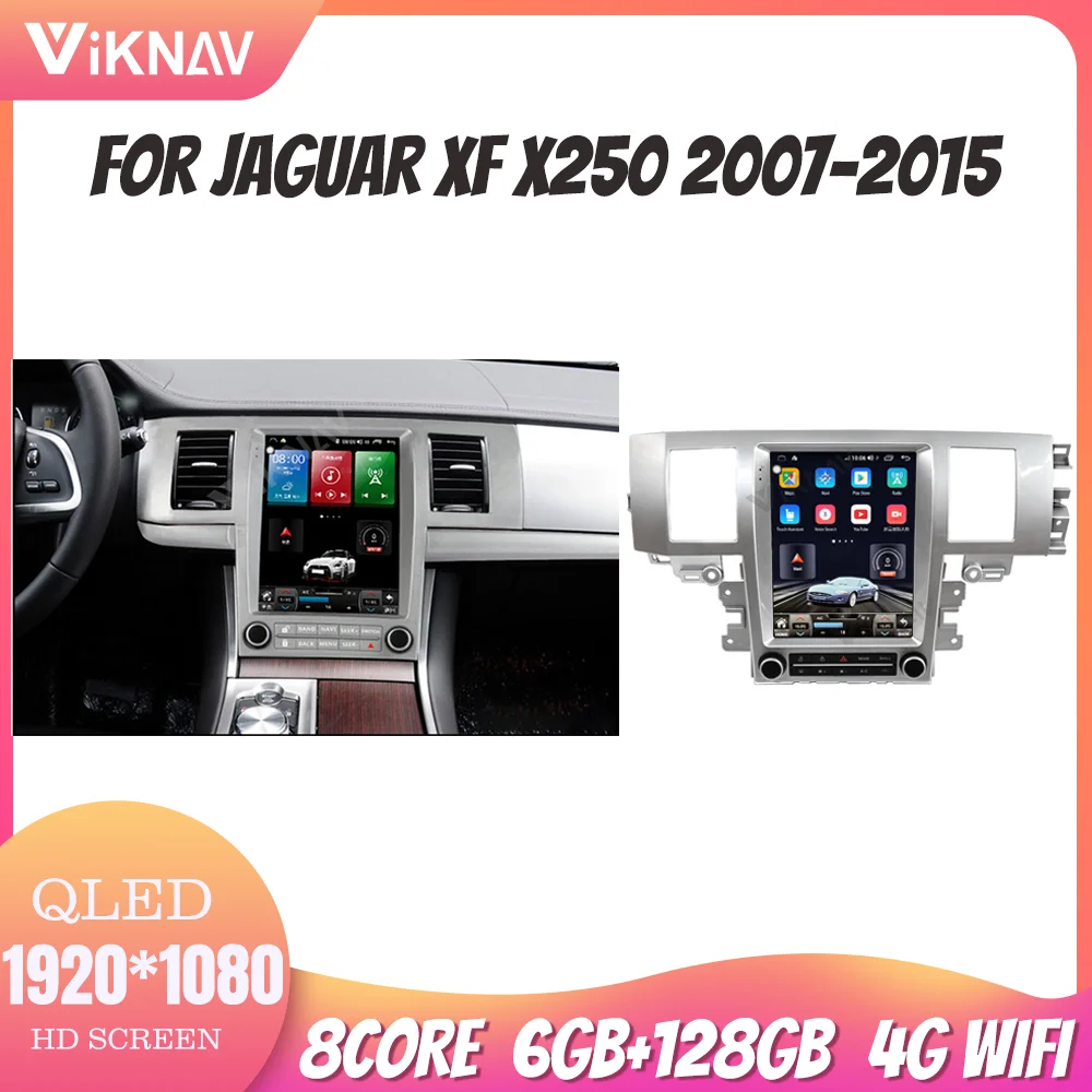 

8-ядерный Carplay радио для Jaguar XF X250 2007-2015 Android 10 сенсорный экран навигация GPS DVD мультимедиа задний вид