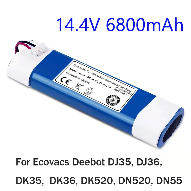 

Бесплатная доставка 14,4 V 6800mAh аккумулятор для робота-пылесоса Pack Для Ecovacs Deebot DJ35 DJ36 DK35 DK36 DK520 DN520 DN55