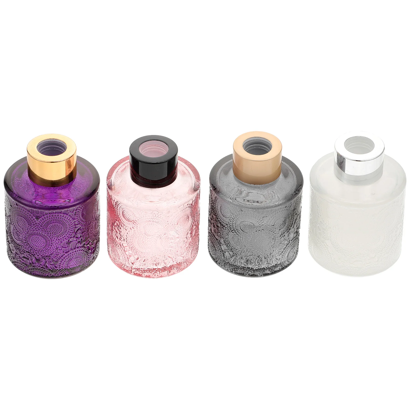 

Diffuser Bottles Bottle Reed Embossed Perfume Empty Container Essential Decor Clear Aroma Flower Refillable Jar Vintage Bedroom