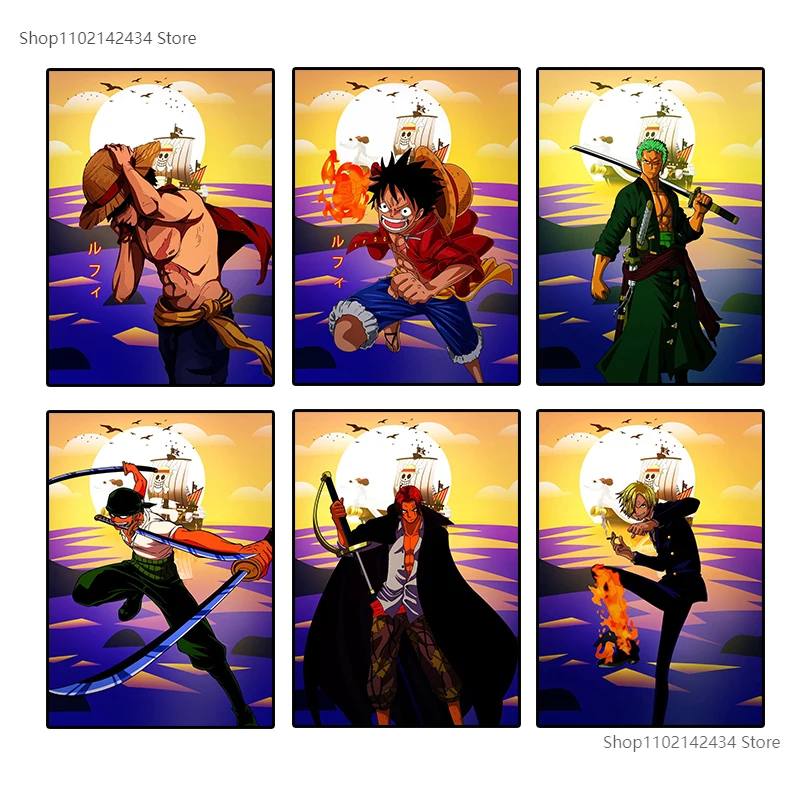 

Japanese Anime Canvas Painting Luffy Zoro Art Nordic Posters and Prints Wall Pictures Posters Prints Wall Decor Childten Gifts