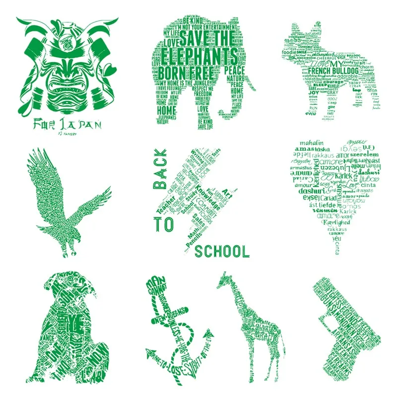 

Dog Eagle Letters Patches Heat Transfer Designs Glow in the Dark Display Diy Decoration Clothing Irons Luminous Vinyl Stickers