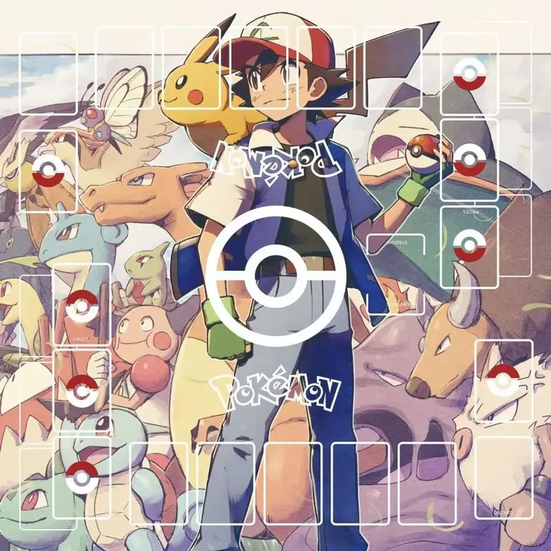 Фото 2025 Ptcg Pokemon Card Battle Game 2 Player Fighting Game Настольный коврик Пикачу Чаризард игровой настольный коврик Детский подарок Игрушка Подарок на день рождения №2