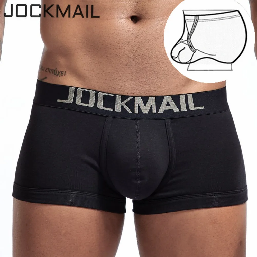 

JOCKMAIL Mens Briefs Boxers Cotton Cuecas Boxers U Convex Pouch Ring Gay Underwear Man Penis Sheath Male Boy Underpants Slip