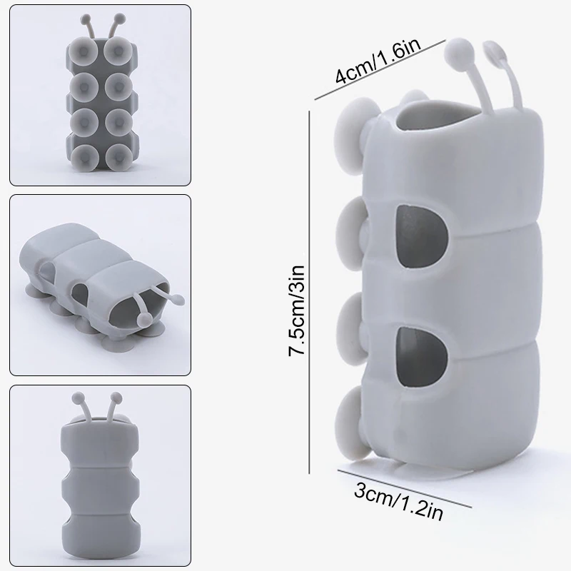 

Shower Head Holder Reusable Shower Bracket Movable Suction Cup Caterpillar Shape Rack Bathroom Accessories OW
