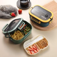 hermetic lunch box with compartments kids student bento box with fork spoon leakproof microwavable lunch boxes for work food