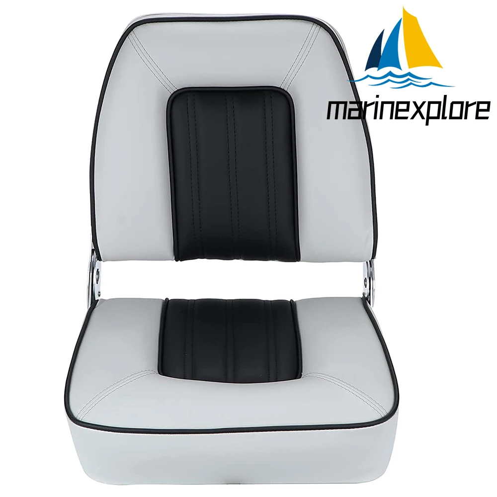 Boat Seat Chair with Ergonomic Design Folding UV Anti-corrosion Leather Boat Chair Contoured Back Fishing Boat Accessories