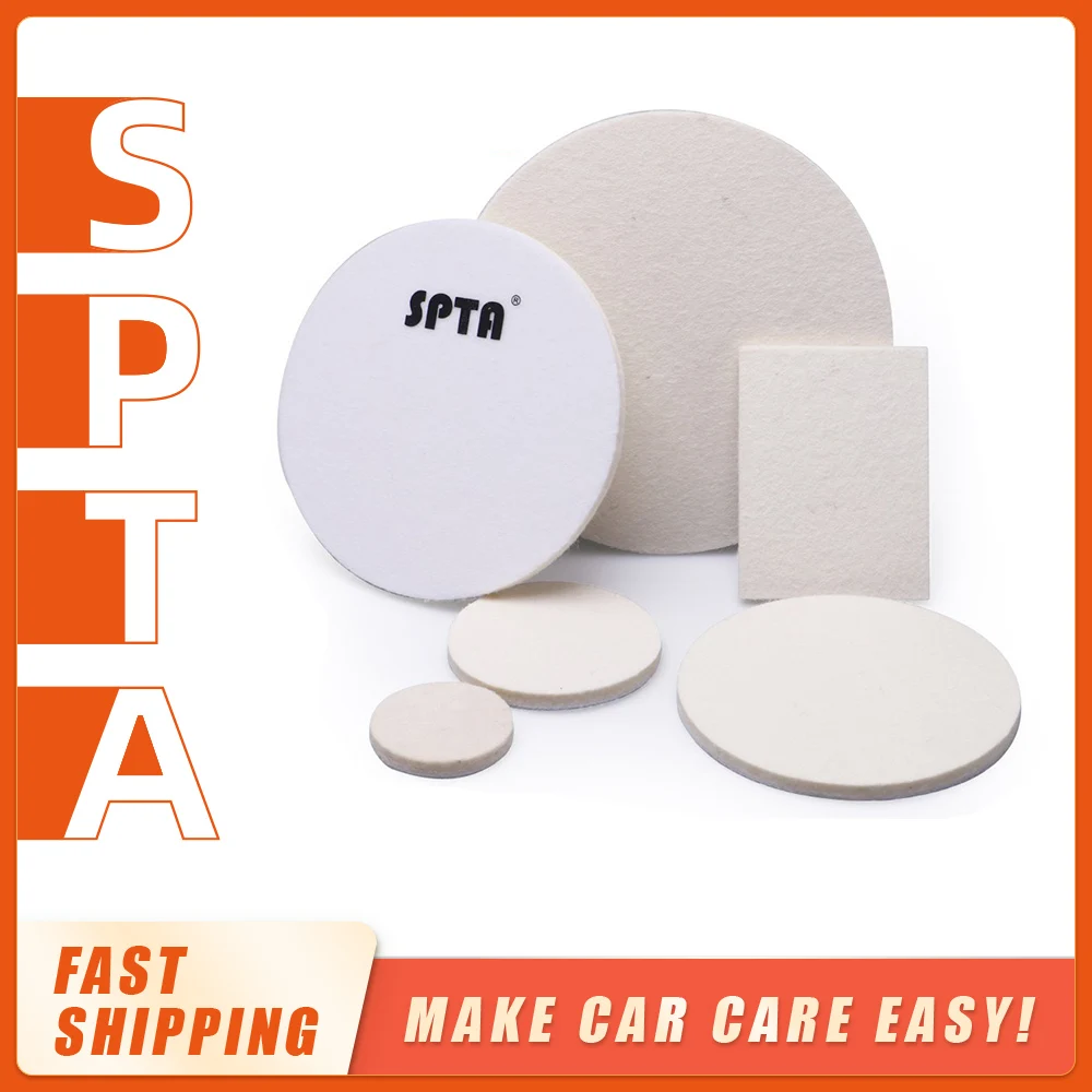 

SPTA 1/2/3/4/5/6/7 Inch Wool Polishing Pad Wool Felt Polishing Pad Car Glass Metal Buffing Discs for Polisher Waxing Cleaning