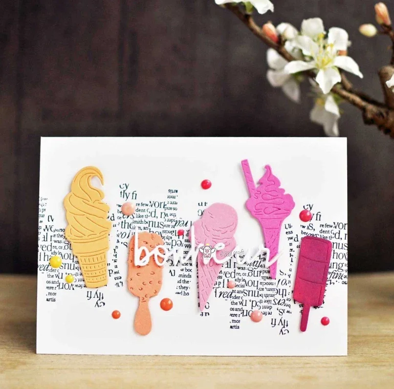 Piggy Craft металлические штампы для резки форма конуса мороженого украшение