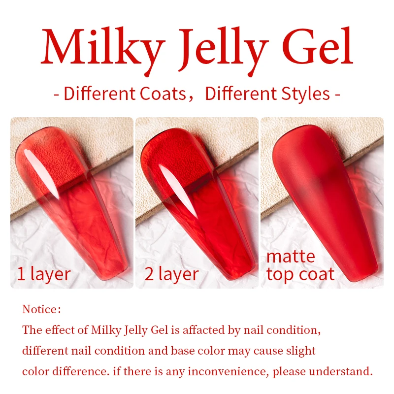 BOZLIN 7 5 мл вишневый полупрозрачный цвет красного желе прозрачный гель для ногтей