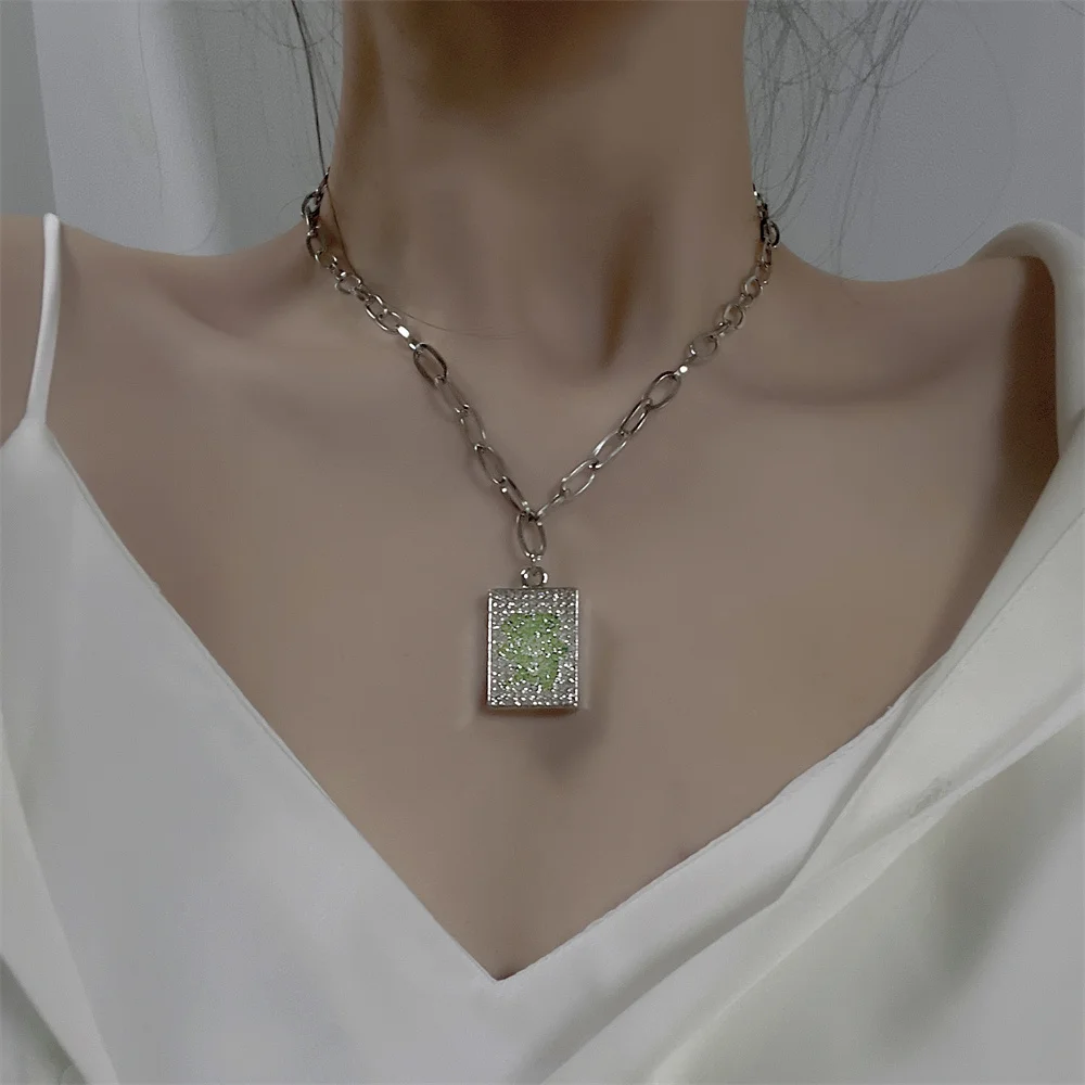 

Coconal New Creative National Tide Zircon Encrusted Fortune Brand Men Women Necklaces for Holiday Gifts Necklaces