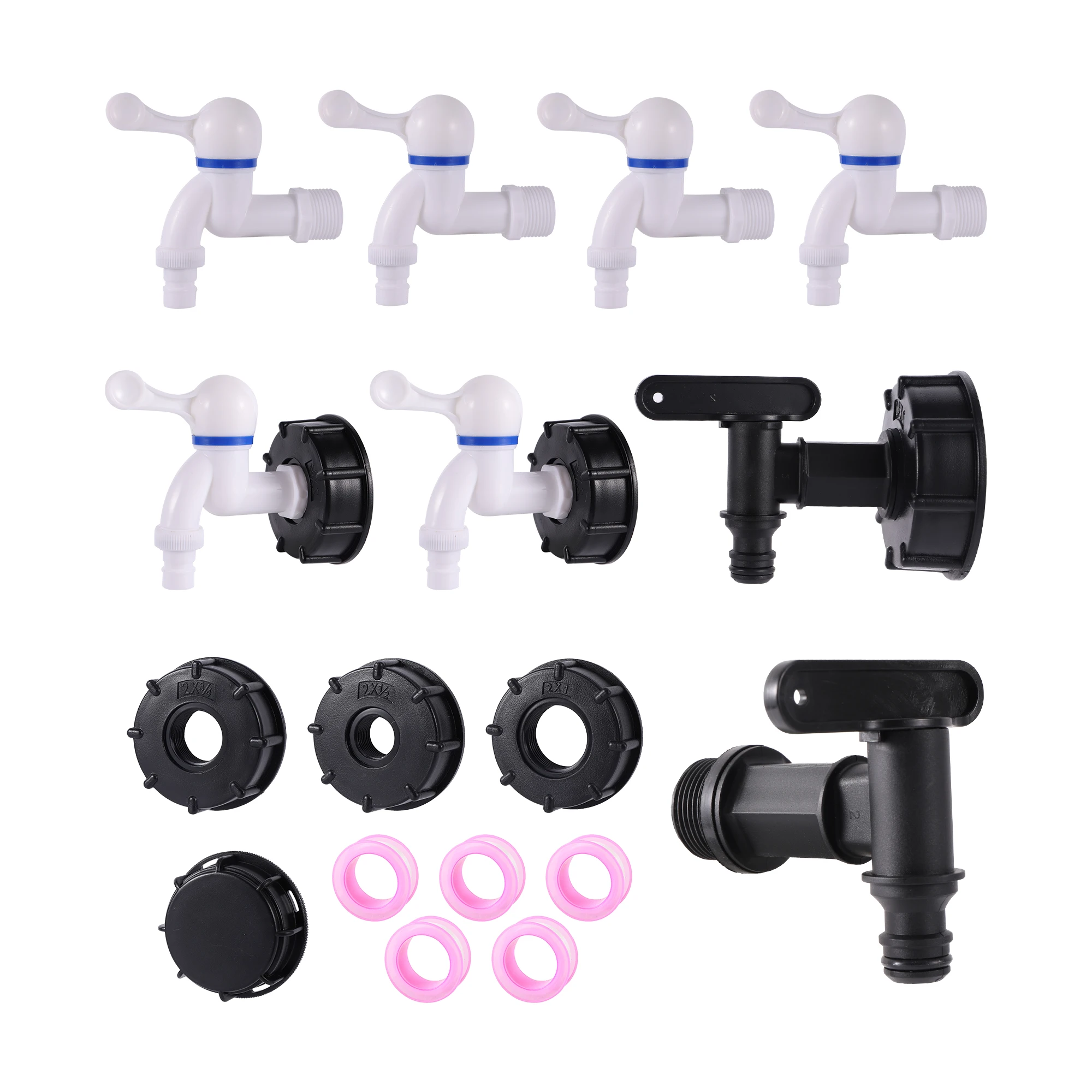 

S60 1"3/4"1/2" IBC Tank Adapter 1/2"3/4" Drain Faucet IBC Tank Faucet Adapter Threaded Connector Replacement Valve Fitting Parts