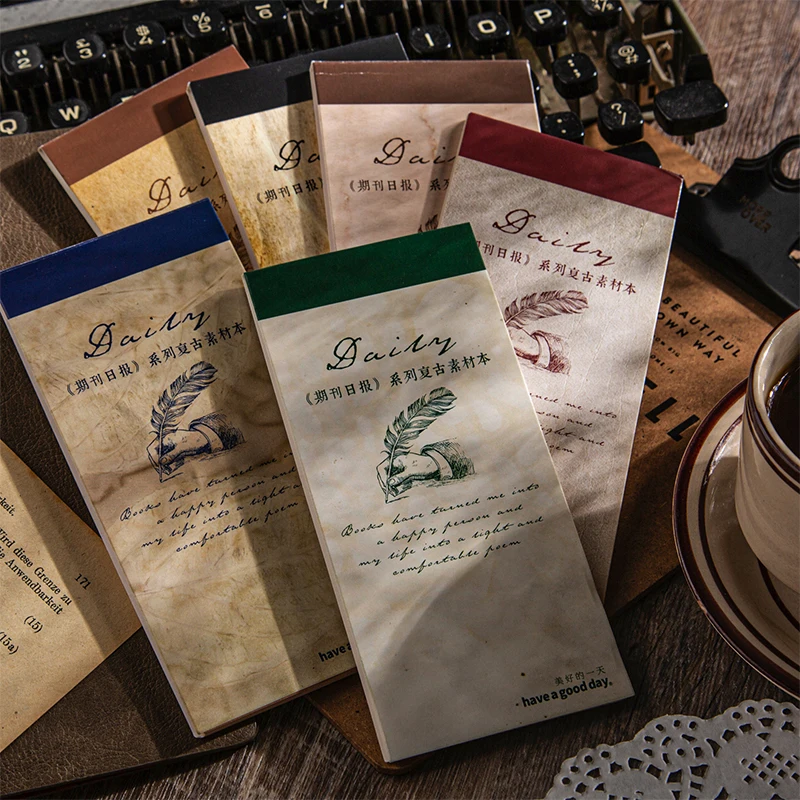 

30sheets Vintage Papers Pad for Scrapbooking Handmade Junk Journal Paper DIY Card Making Diary Album Background Collage Supplies