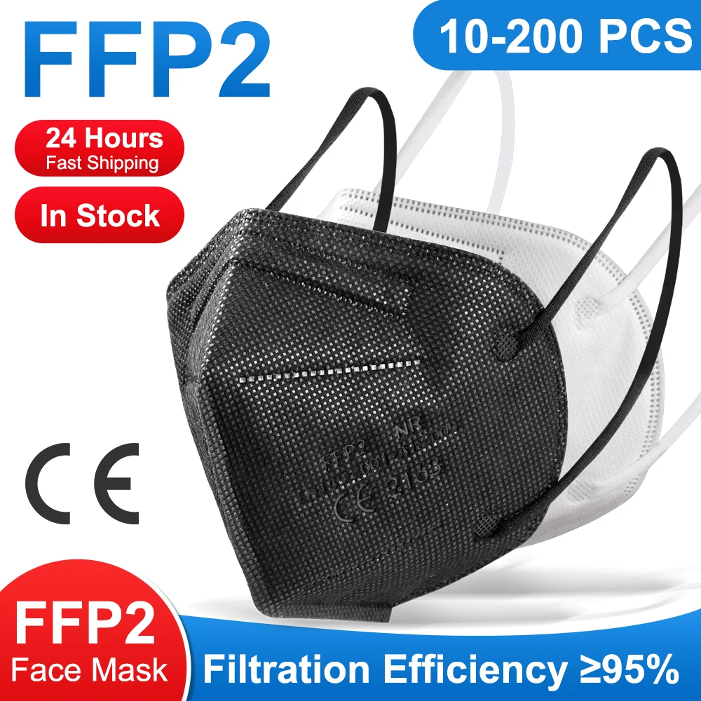 

10-200 Pieces FFP2 Mask Mouths Mascara N95 Virus Fabric Face Masks Kn95 Workplace Safety Supplies Security Protection ffp2mask