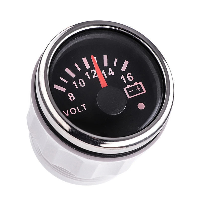 

1pc Pointer Type Voltmeters 52mm Volt Meters 8-16v Waterproof Voltage Gauges 18-32v with Alarm Function for Car Boat Bus Truck