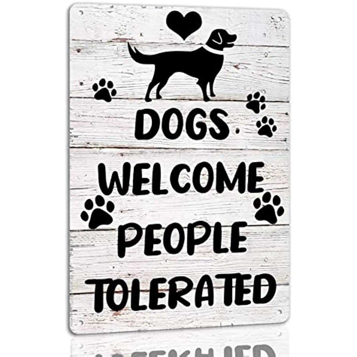 

New Dogs Welcome People Tolerated Metal Tin Sign Funny Welcome Signs Vintage Wall Decor For Bar Pub Club