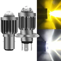 h4 h6 ba20d led motorcycle headlight bulbs condenser lens white yellow lamp scooter accessories fog lights auxiliary modified