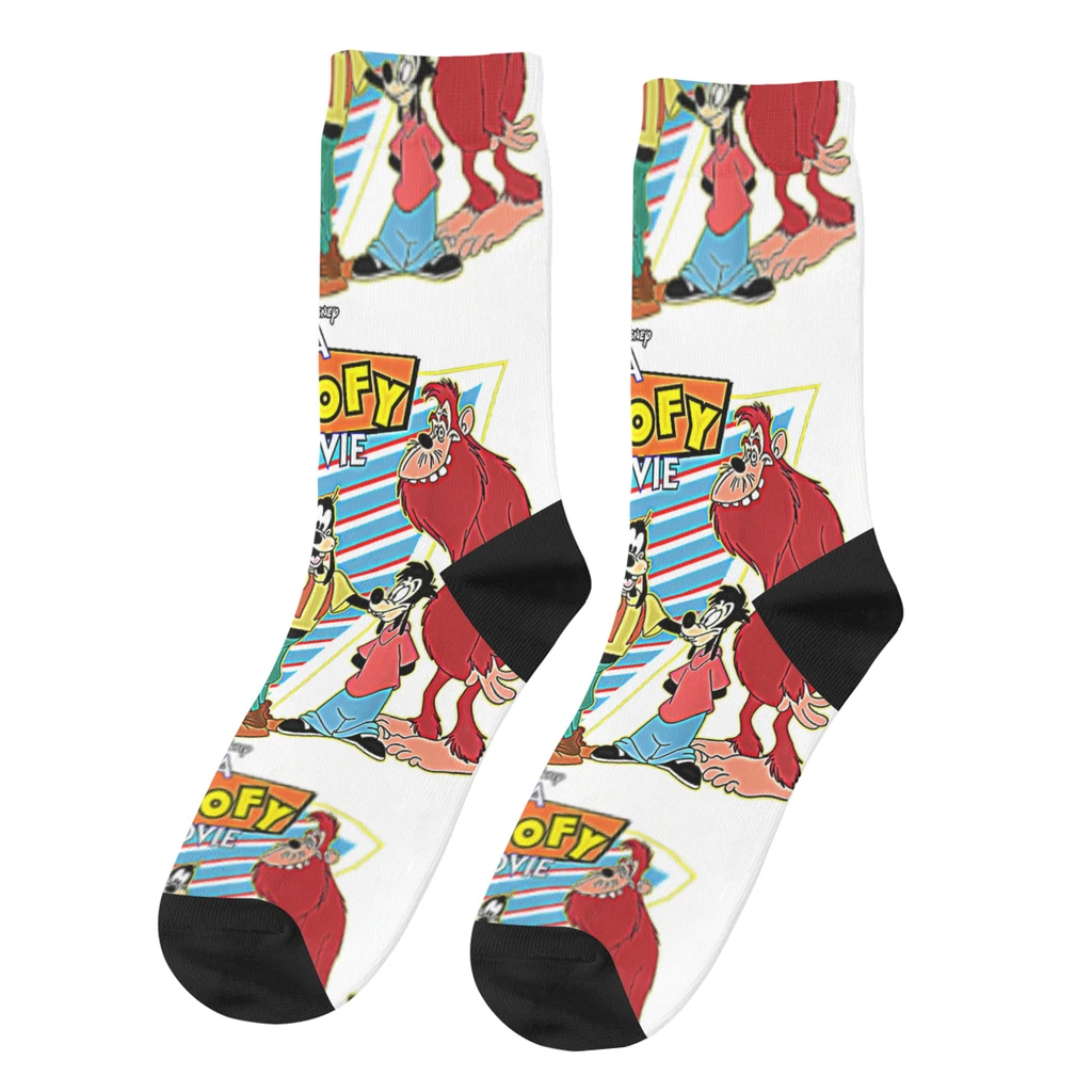 

Hip Hop Vintage Max Goof Movie Crew 90s Classic Crazy Men's Socks Disney Goofy Unisex Harajuku Pattern Printed Crew Sock