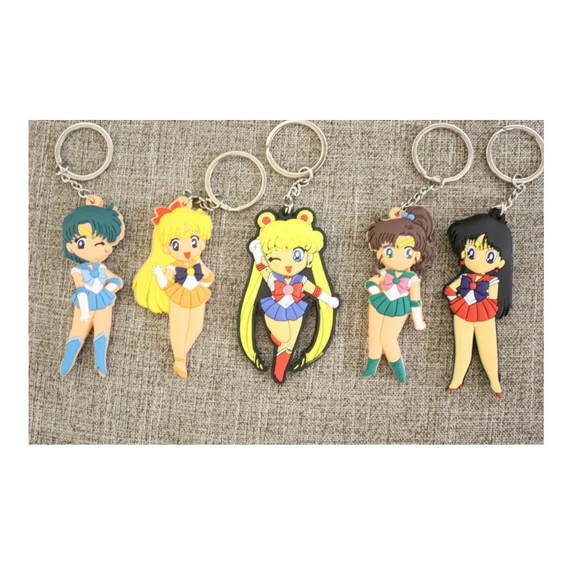 

Аниме фигурки Сейлор Мун 8 см Mizuno Ami Tsukino Usagi Hino Ray Kino Makoto Minako Aino ПВХ подвеска брелок модель игрушка