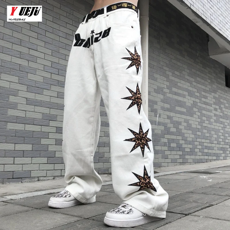 

Брюки женские с вышивкой и леопардовым принтом в стиле хип-хоп