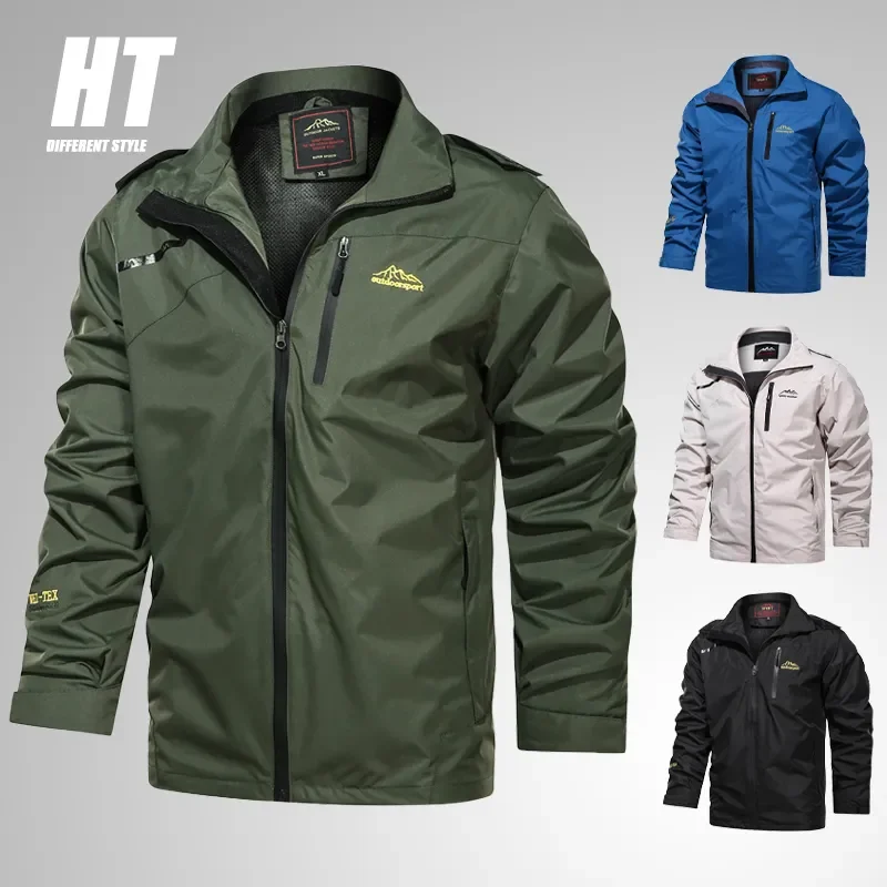 

NEW 2023 Outdoor Military Shark Skin Soft Shell Jackets Waterproof Hooded Tactical Jacket Men's Hiking Mountaineering Bomber