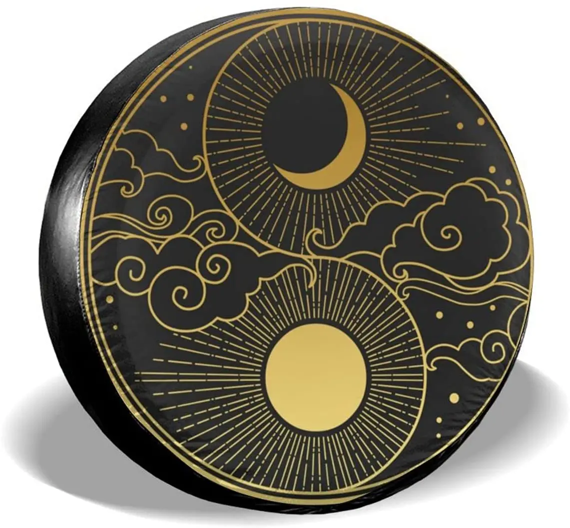 

Чехол CARHitamus Солнце Луна Облака Звезды запасная крышка шины автомобиля для Jeep Wrangler RV SUV кемпера аксессуары для путешествий прицепа