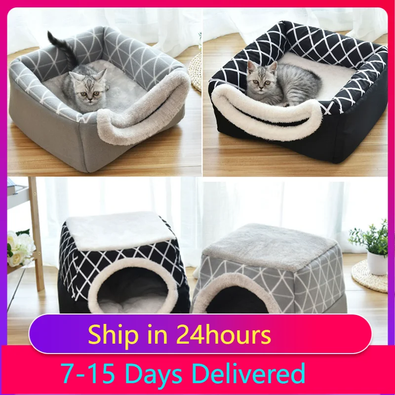 

2023 Soft Nest Kennel Pet Bed for Cats Dogs Sleeping Bag Mat Pad Tent Cave House s Winter Warm Dog Beds Colors Accessories