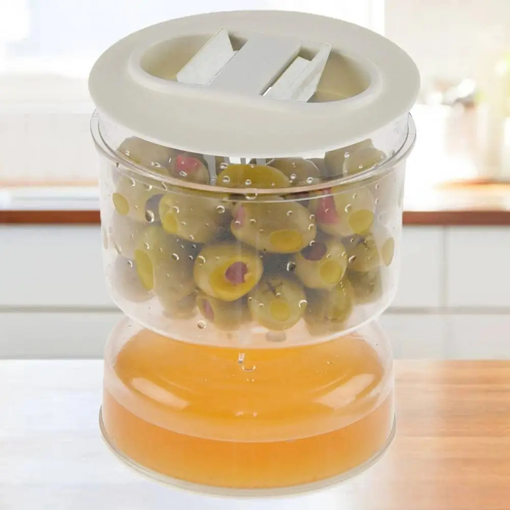 

Innovative Pickle Jar Fine Workmanship Plastic Hourglass Design Sealed Olives Container for Home