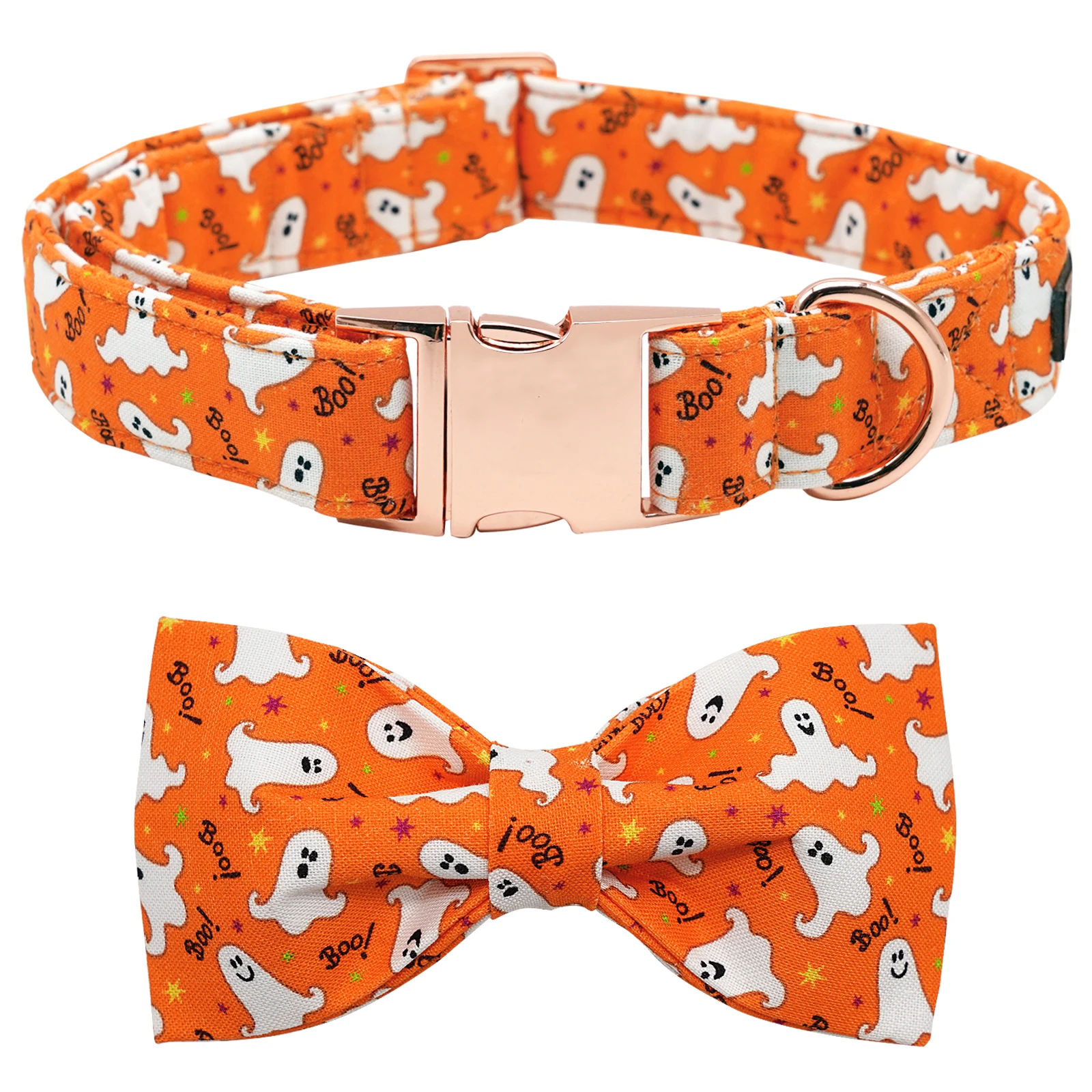 Halloween Dog Collars Bowtie Dog Collar Heavy Duty Adjustable Fall Dog Collar for Dog Bow Female or Male Dog Collar