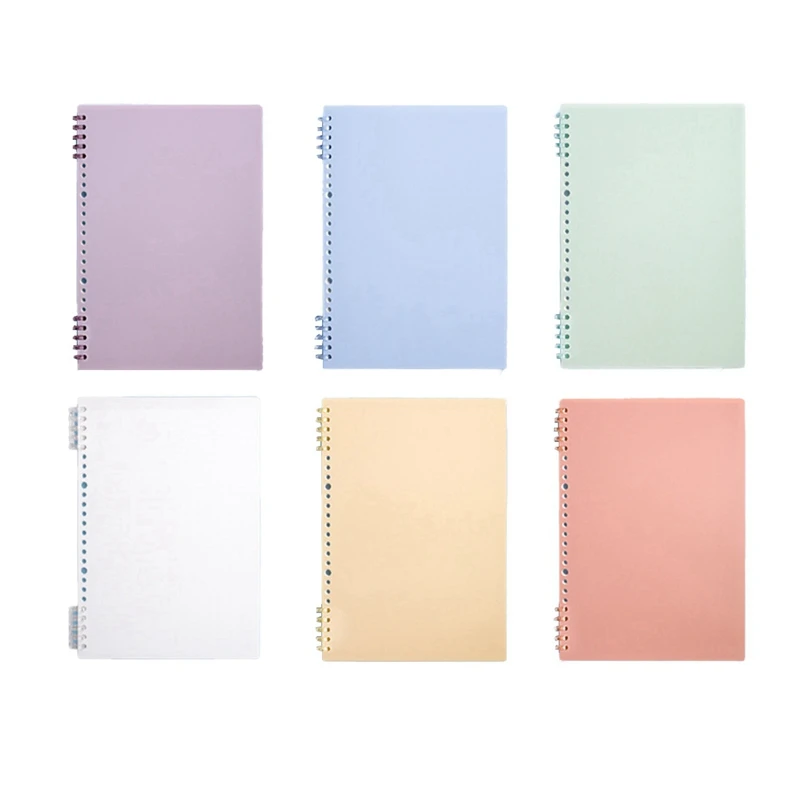 

1 SET A4 Book Shell DIY Cover Punched Loose-Leaf Paper Storage Clip Loose Leaf Organizer Soft Shell Coil Office School Supplies