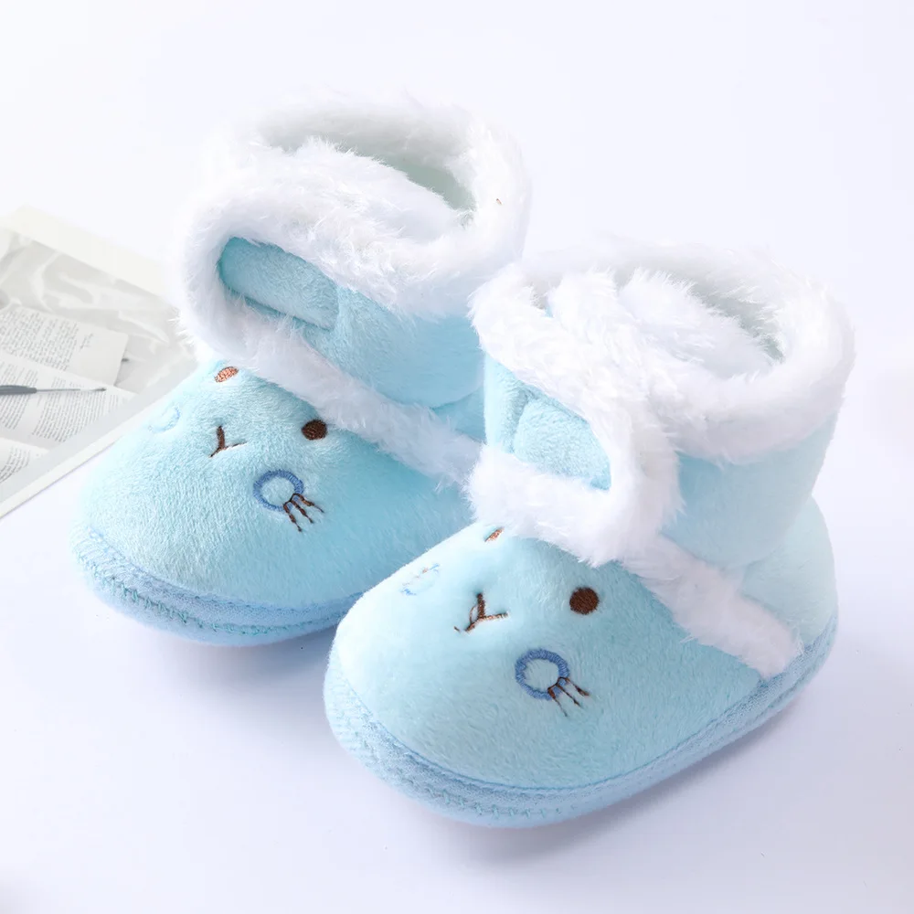 0-18M Children's Cotton Shoes Toddler Shoes Winter Warm Newborn Toddler Boots Baby Girls Boys Shoes Soft Sole Fur Snow Boots images - 6