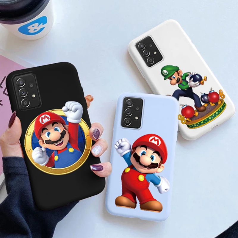 

Забавный чехол Super Mario Bros для Samsung Galaxy A52 A72, силиконовые чехлы для телефонов с играми для Samsung A52S 5G A 52 72 4G, задняя крышка
