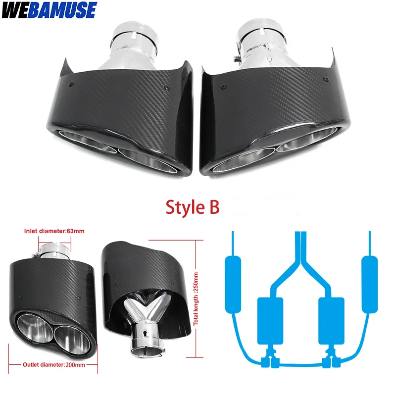 1 пара глушитель выхлопной трубы из нержавеющей стали для Audi A4 A5 A6 A7 RS4 RS5 RS6 RS7