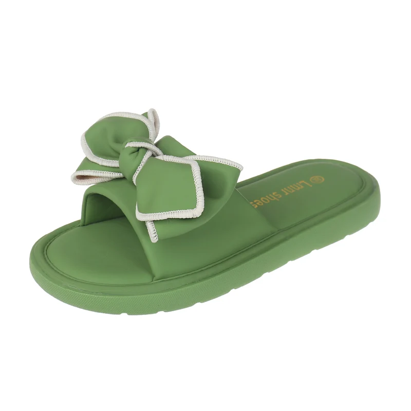 

Тапки Женские повседневные, сланцы с бантом-бабочкой, летние тапки, Роскошная мягкая резиновая пляжная модная обувь на плоской подошве, из и...